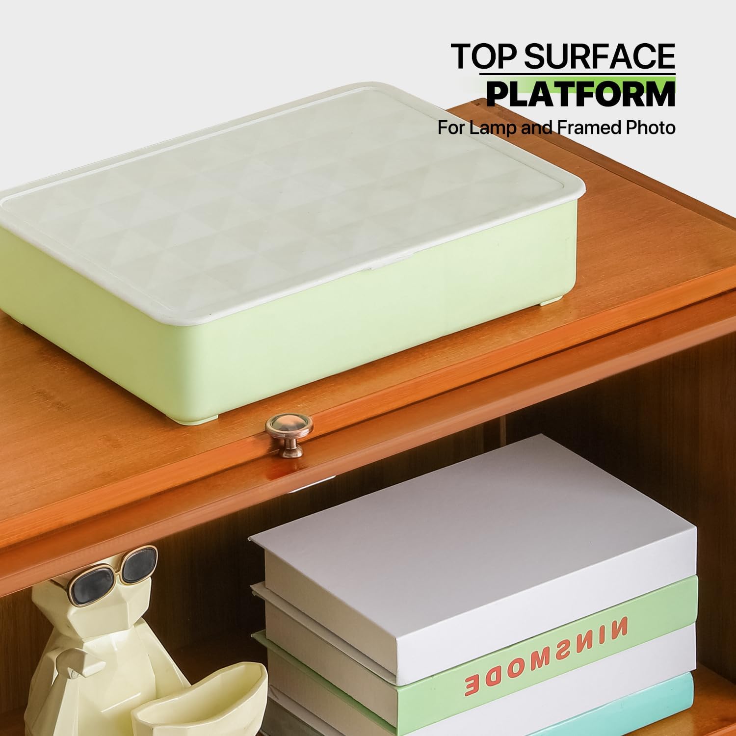 Magshion Bamboo Display Cabinet, 5-Tier Curio Cabinet with Clear Acrylic Flip-Up Doors, 67.5" High Brown Kitchen Cabinet Storage Cabinet Showcase Storage Cabinet Organizer for Living Room - 31" Length