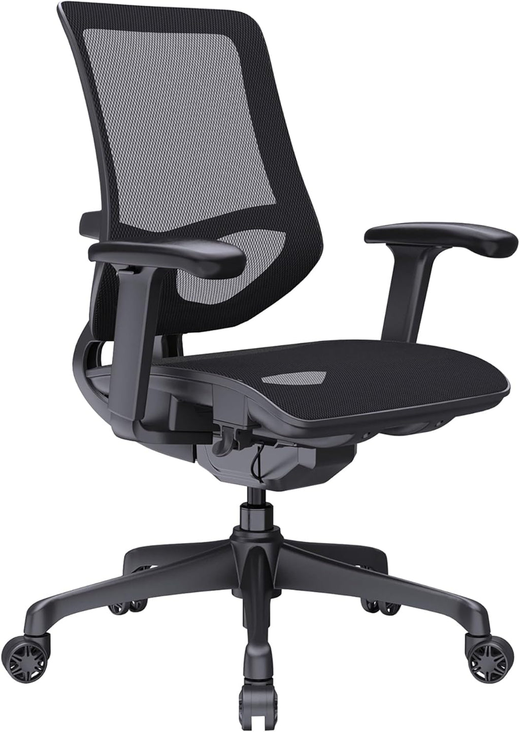 WorkPro® 1000 Series Ergonomic Mesh/Mesh Mid-Back Task Office Chair, Black/Black, BIFMA Compliant