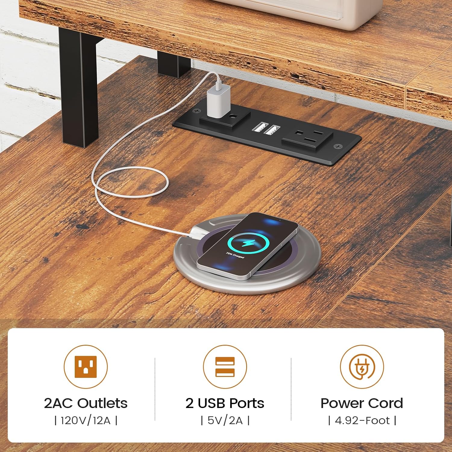 SEDETA L Shaped Desk with 4 Drawers and Storage Shelves, L Shaped Gaming Desk with LED Lights & Power Outlets, Computer Desk with Shelves & Drawer, Corner Desk Home Office Desk, Rustic Brown