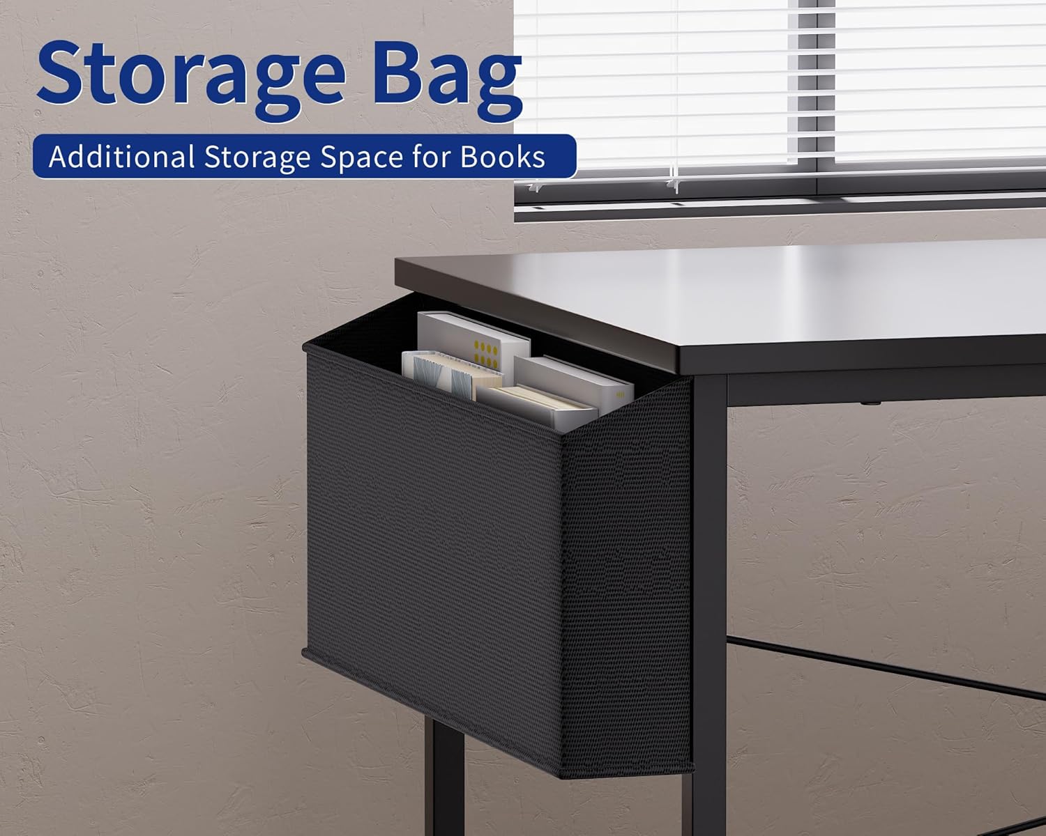 Pamray 64.5 Inch Reversible L Shaped Gaming Desk Large Corner Computer Desk with Storage Bag Home Office Table for Writing Study White