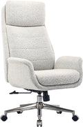 Realspace® Modern Comfort Pizana Bouclé Fabric High-Back Executive Office Chair, Light Sand/Brushed Nickel, BIFMA Compliant
