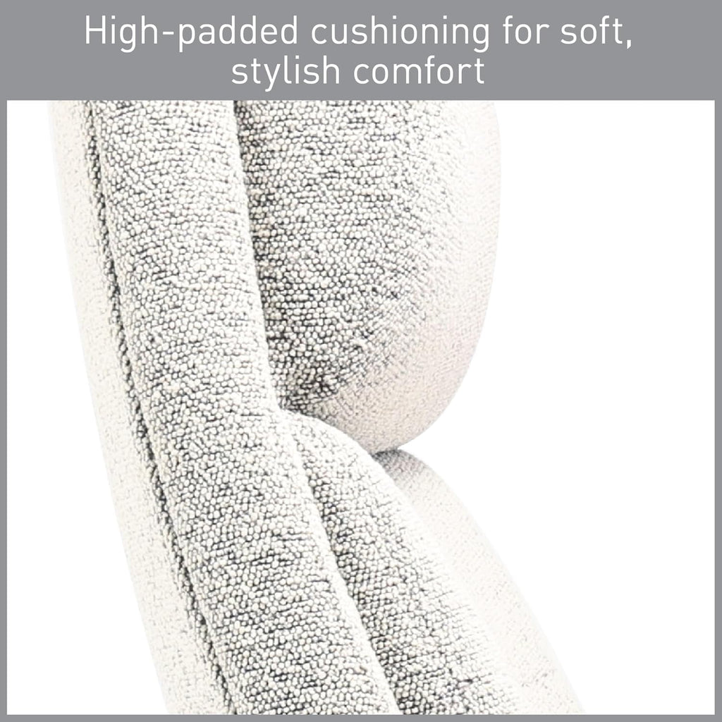 Realspace® Modern Comfort Pizana Bouclé Fabric High-Back Executive Office Chair, Light Sand/Brushed Nickel, BIFMA Compliant