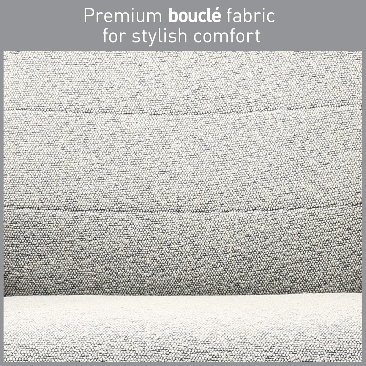 Realspace® Modern Comfort Pizana Bouclé Fabric High-Back Executive Office Chair, Light Sand/Brushed Nickel, BIFMA Compliant